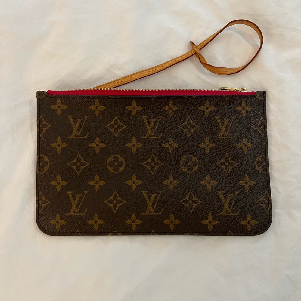 Louis Vuitton Red Monogram Canvas Neverfull Wristlet